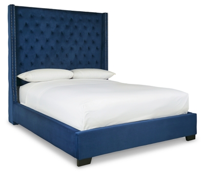 Coralayne Queen Upholstered Bed, Blue, large