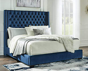 Coralayne California King Upholstered Bed, Blue, rollover
