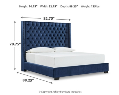 Coralayne King Upholstered Bed, Blue, large