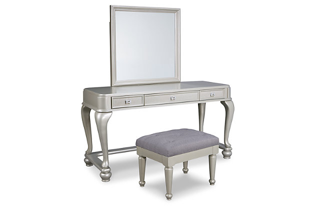 Cayne Mirrored Vanity With Chair, Vanity Set Ashley Furniture