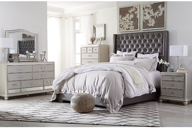 coralayne queen upholstered bed | ashley furniture homestore