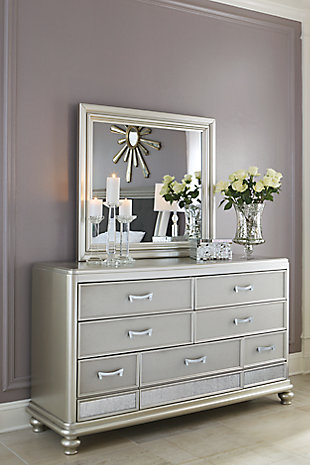 Cayne 7 Drawer Dresser And Mirror, Mirror Dresser Ashley Furniture