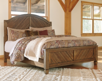 Colestad Queen Panel Bed, Light Brown, large