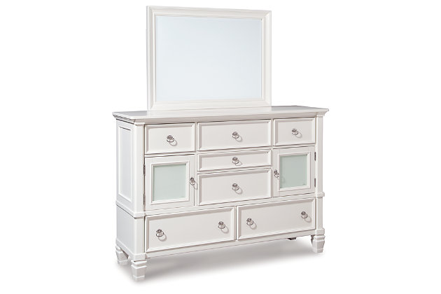 Pice 7 Drawer Dresser And Mirror, Ashley Furniture White Dresser Mirror