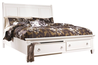 Prentice Queen Sleigh Bed With 2 Storage Drawers Ashley