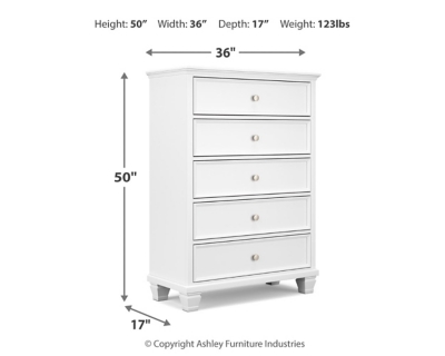 Fortman Chest of Drawers, White, large