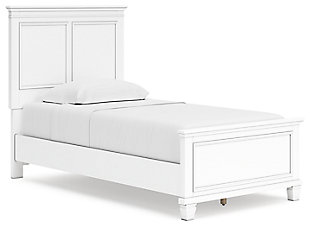 Fortman Twin Panel Bed, White, large