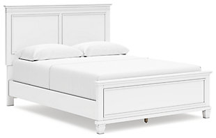 Fortman Queen Panel Bed, White, large