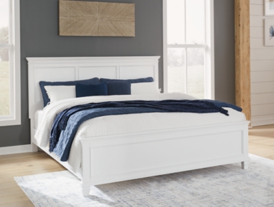 B680B4 Fortman King Panel Bed, White sku B680B4