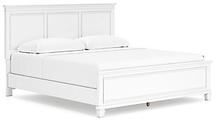 Fortman King Panel Bed, White, large