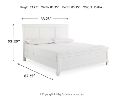 Fortman King Panel Bed, White, large