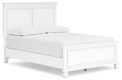 Fortman Full Panel Bed, White, large