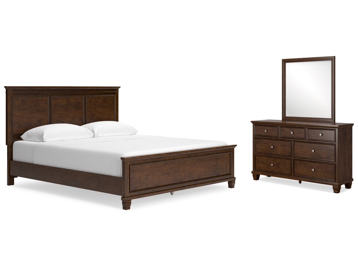 Signature Design by Ashley Danabrin Queen Panel Bed with Mirrored Dresser - California King