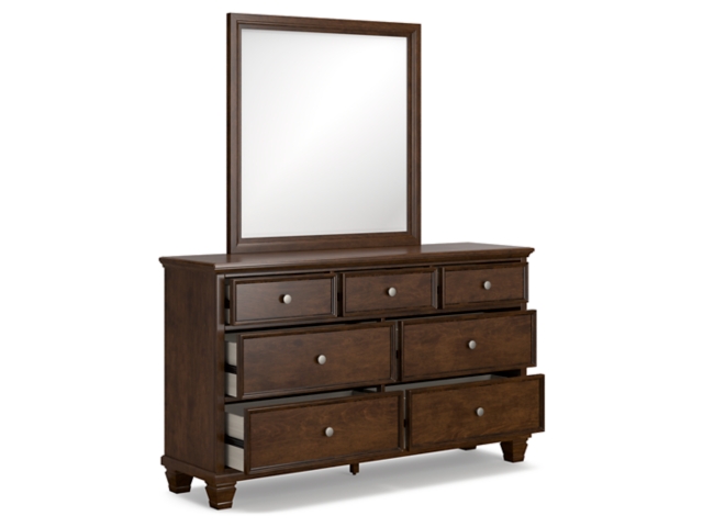 dark brown dresser with mirror Vanmore - Dark Brown main image 1