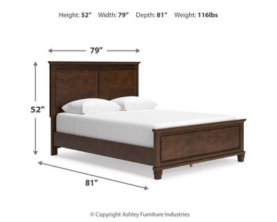 Danabrin Queen Panel Bed, Brown, large