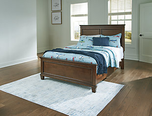 Danabrin Full Panel Bed, Brown, rollover