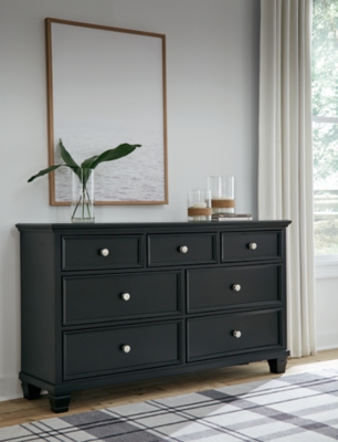 B687-31 Lanolee 7 Drawer Dresser, Black sku B687-31