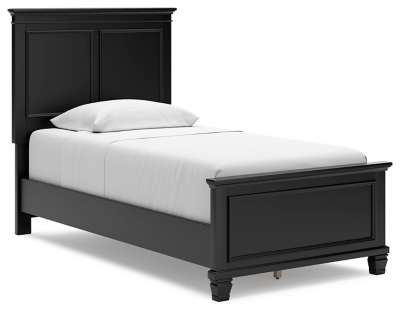 Lanolee Twin Panel Bed, Black, large