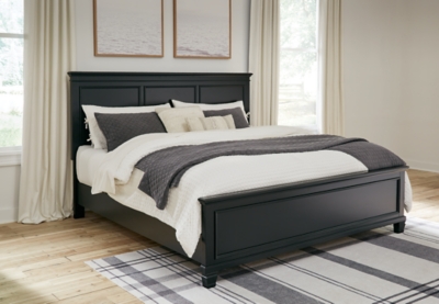 Lanolee King Panel Bed, Black, large