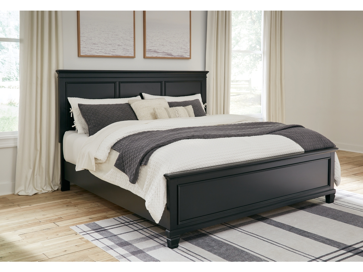 Lanolee Panel Bed - Black Lanolee Panel Bed - Black