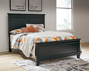 Lanolee Full Panel Bed, Black, rollover