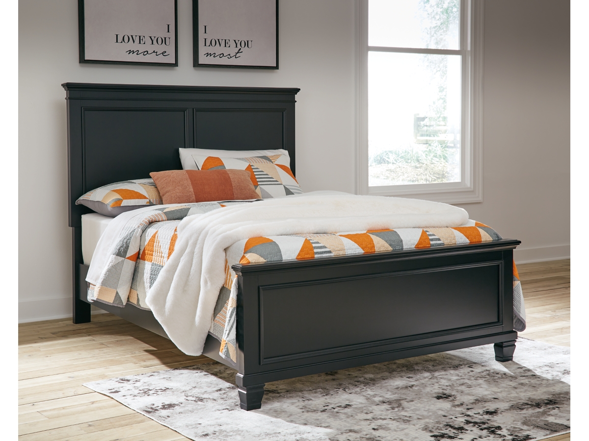 Lanolee Panel Bed - Black Lanolee Panel Bed - Black