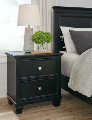 B687-92 Lanolee 25 2 Drawer Nightstand, Black sku B687-92