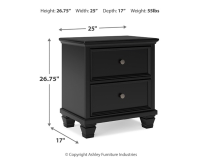 Lanolee Nightstand, Black, large