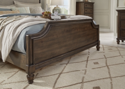 Veramond California King Upholstered Panel Bed, Dark Brown, large