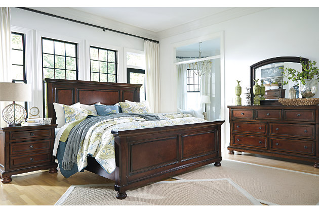 Porter Queen Panel Bed Ashley, Porter King Storage Bed