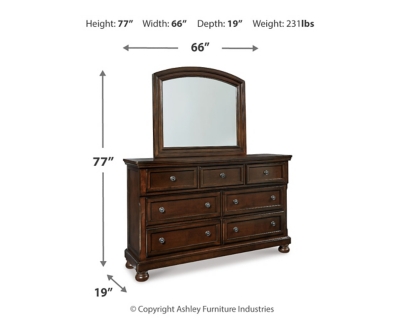 Porter Dresser and Mirror, Rustic Brown, large