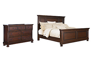 Porter Queen Panel Bed with Dresser, Rustic Brown, large