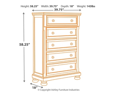 Porter Chest of Drawers, Rustic Brown, large