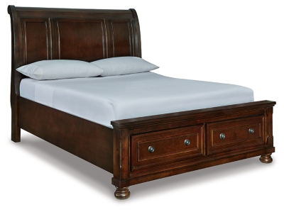 Porter Queen Sleigh Bed, Rustic Brown, large
