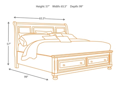 Porter Queen Sleigh Bed With Mirrored Dresser And Chest Ashley Furniture Homestore