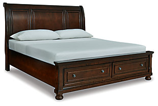 Porter King Sleigh Bed, Rustic Brown, large