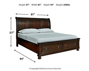 Porter Queen Sleigh Bed, Rustic Brown, large