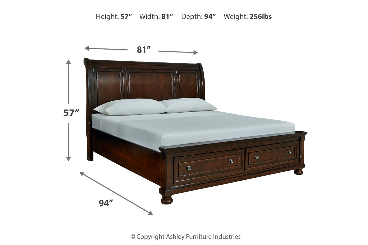 Porter Queen Sleigh Storage Bed, Porter King Panel Bed Ashley Furniture