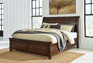 Porter King Sleigh Bed, Rustic Brown, rollover
