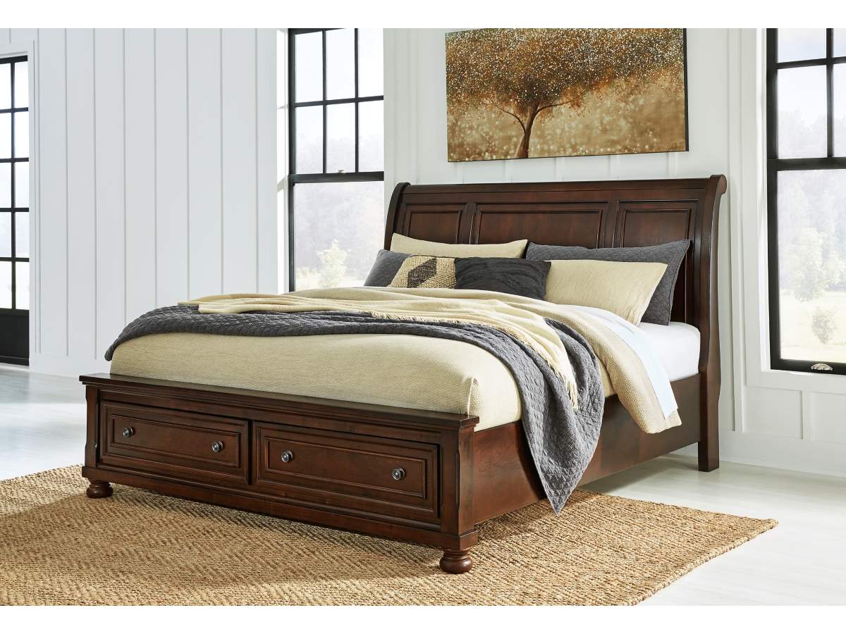 Flynnter king sleigh bed deals with 2 storage drawers