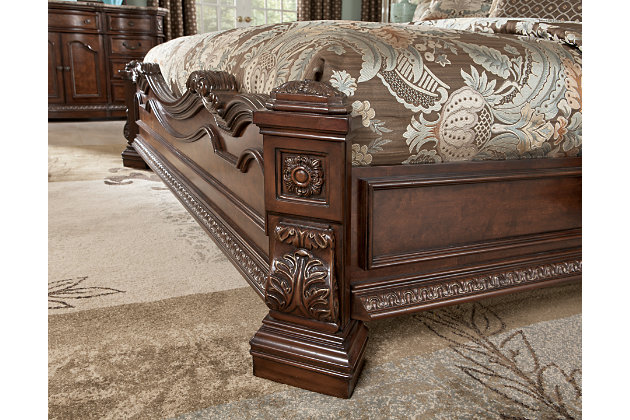 Ledelle Queen Sleigh Bed Ashley, Queen Size Leather Sleigh Bed