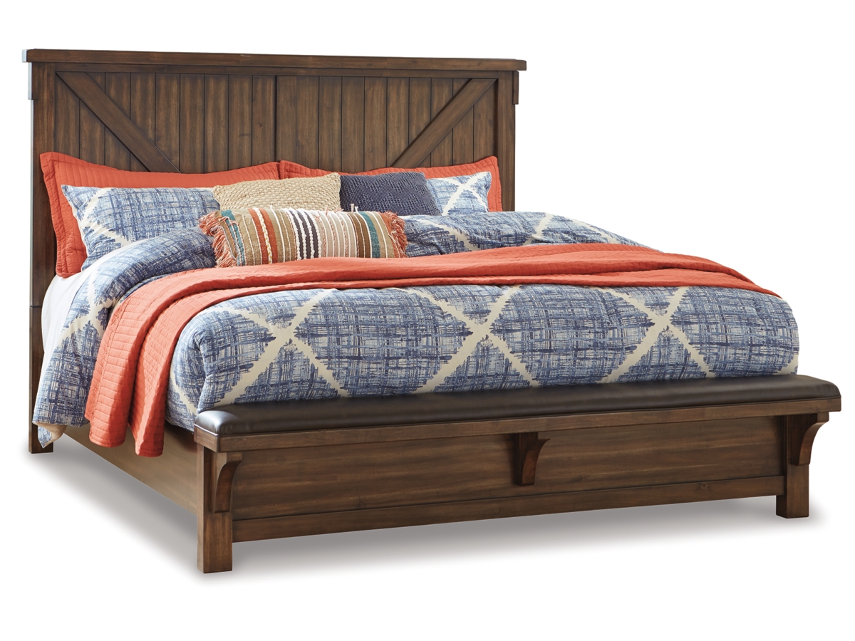 Lakeleigh King Panel Bed with Upholstered Bench