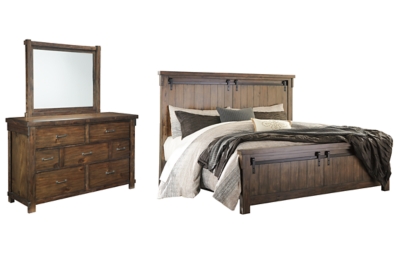 Lakeleigh Queen Panel Bed with Mirrored Dresser