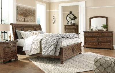 Ashley balinder 5 piece queen sleigh bedroom set on sale in medium