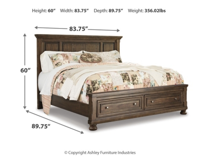 Flynnter King Panel Bed with 2 Storage Drawers, Medium Brown, large