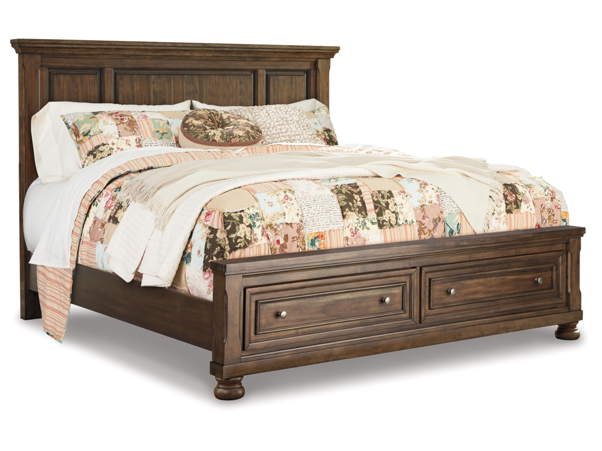Flynnter King Storage Bed - Medium Brown Flynnter King Storage Bed - Medium Brown