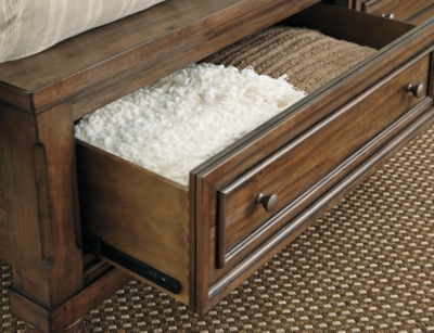 Flynnter Queen Panel Bed With 2 Storage Drawers Ashley Furniture Homestore