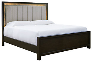 Maretto California King Upholstered Panel Bed, Two-tone, large