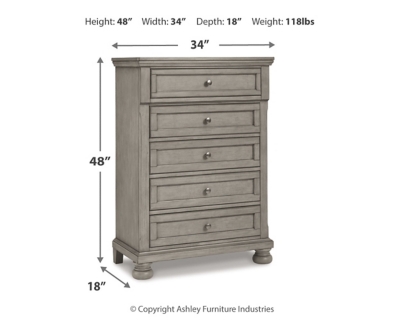 Lettner Chest of Drawers, Light Gray, large