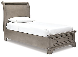 Lettner Twin Sleigh Bed, Light Gray, large